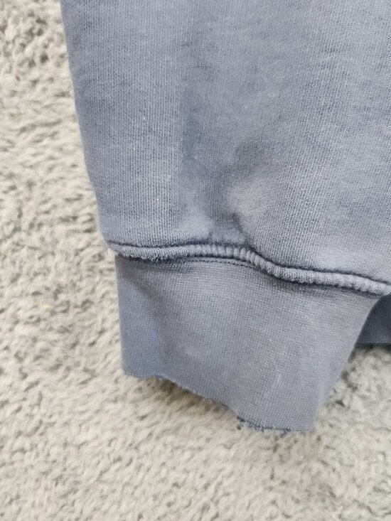 VTG Y2K Nike Mini Swoosh Hoodie Full Zip Mens Large Faded Blue Sweatshirt Travis - Picture 8 of 10